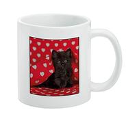 GRAPHICS & MORE Black Ragdoll Tiffany Cat Kitten Hearts Love - Taza blanca