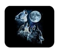GRAPHICS & MORE Howling at The Moon Wolf Pack - Alfombrilla de mouse fina de perfil bajo