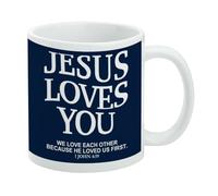 GRAPHICS & MORE Jesus Loves You First - Taza de café de cerámica, tazas de regalo novedosas para café, té y bebidas calientes, 11 onzas, color blanco