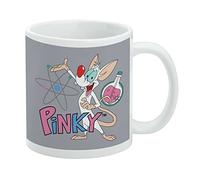 GRAPHICS & MORE Pinky & The Brain Character Pinky Taza de café de cerámica, tazas de regalo novedosas para café, té y bebidas calientes, 11 onzas, color blanco