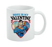 GRAPHICS & MORE Superman - Taza de café de cerámica Hope is my Valentine, tazas de regalo novedosas para café, té y bebidas calientes, 11 onzas, color blanco