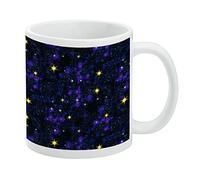 GRAPHICS & MORE Taza blanca con diseño de galaxias espaciales y estrellas