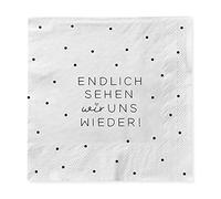 Graphics Werkstatt Servilletas con mensaje, 20 unidades, 12,5 x 12,5 cm, color blanco, lunares