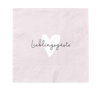 Graphics Werkstatt Servilletas con texto | 20 unidades | 12,5 x 12,5 cm | rosa | Lieblingsgäste
