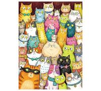 Graphinee Rompecabezas para adultos de 1000 piezas, rompecabezas de payaso de gato, colorido juego de relajación para decoración del hogar con familiares y amigos