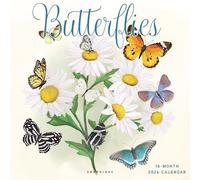 Graphique Calendario de pared de mariposas 2026, 12 x 12 pulgadas, papel grueso, organizador para el hogar y la oficina, cuadrícula mensual grande, 3 idiomas y días festivos marcados, vista previa de