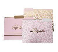 Graphique Carpetas de archivo de diseñador "Very Important" | Juego de 9 (3 diseños) | Organizadores de tamaño carta | Suministros decorativos de oficina | Cartulina recubierta duradera | Letras de