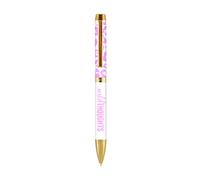 Graphique Fashion Pen 5.5"""" Refillable Black Ink Ballpoint Pink Cheetah w/Wild Thoughts Quote & Matching Gift Box Makes a Beautiful Uniqu