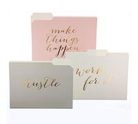 Graphique Juego de carpetas de diseñador, "Make Things Happen", organizadores de archivos de diseño para oficina, trabajo y suministros escolares, accesorios decorativos para documentos de papel,