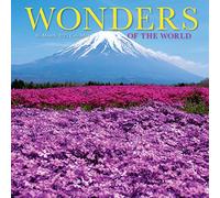 Graphique Mini calendario de pared de Wonders of the World 2023 | 7 x 7 pulgadas | Papel grueso | Organizador para el hogar y la oficina | Cuadrícula mensual grande | 3 idiomas y días festivos marcados | Página de vista previa de 4 meses para 2024