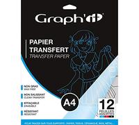 Graph'It - Bolsa de 12 hojas de papel sin grasa, sin ensuciar, transparente y resistente, tamaño A4, surtido de colores negro, rojo y azul
