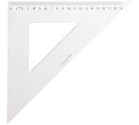 Graph'it - Escuadra de Plástico Transparente Graduada 30 cm - 45 Grados - Herramienta de Dibujo Escolar y Profesional - Doble Borde Antimanchas