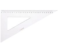 Graph'it - Escuadra de Plástico Transparente Graduada 30 cm - 60 Grados - Herramienta de Dibujo Escolar y Profesional - Doble Borde Antimanchas