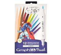 Graph'IT Brush - Juego de 12 rotuladores de doble punta - Comics Colors
