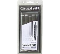 Graph'it - Lote de 5 marcadores de doble punta (con alcohol), color Grey tones