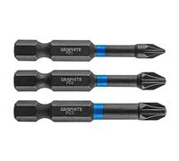 Graphite Brocas de impacto PZ 1/2 / 3 x 50 mm 3 piezas - Accesorios para herramientas eléctricas - Puntas de destornillador - Para destornilladores y destornilladores - Para apretar y aflojar