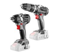 GRAPHITE Juego de herramientas eléctricas inalámbricas sin batería (varias opciones, sin batería, ideal para el trabajo en casa y en el taller (llave de impacto sin escobillas + taladro)