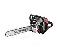 GRAPHITE Motosierra de gasolina 2 kW (2,7 km, barra de 18 pulgadas, 52 cm3, 2,7 kW, motor de combustión de 2 tiempos, barra de 45 cm, interruptor de succión automático, capacidad del depósito: 550