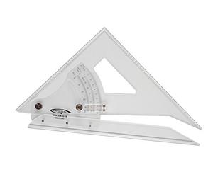 Graphoplex - Escuadra/transportador de ángulos ajustable de 45º a 90º (bordes antimanchas), color transparente