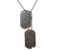 Graphotype™ Juego de Placa de Identificación, Réplica Estilo Militar Estadounidense en la WW2, de Acero Inoxidable, pre 1965 con Cadenas