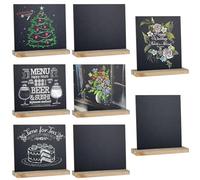 Graplan 8 unidades de pizarras de tiza pequeñas de 15 x 13 cm, pizarra para escribir, pizarra de doble cara, pequeñas pizarras para escribir buffet, carteles de precios, expositores para bar café