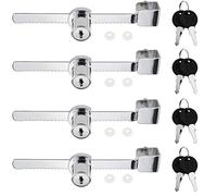 Graplan Cerradura de seguridad para gabinete de 4 piezas,cerraduras de visualización de ventana cerraduras de puerta de gabinete,para gabinete de puerta de vidrio cajón caja de correo