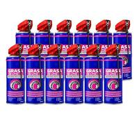Grasa Blanca de Litio en Spray 400 ml, Lubricante Multiusos con Cánula de Precisión, Alta Adherencia y Protección Anticorrosión para Bisagras, Rodamientos, Engranajes y Guías, Pack de 12 Unidades
