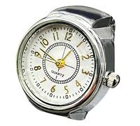 Grasa de ordeño orgánico, caléndula, hora de decir, anillo redondo grueso, anillo ajustable plateado, anillo de moda para reloj de joyería de moda anillos de varias filas (plata, talla única)