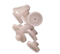 GRASAKY 10 piezas C24102A Engranaje de plástico de doble capa C24102B Módulo 0,5 10 dientes 24 dientes Corona dentada Orificio de 2 mm Caja de engranajes Piñón de juguete Piñón de eje(2mm tight fit)