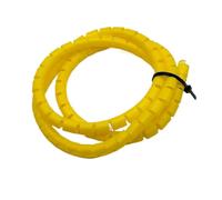 GRASAKY Manguito de Cable en Espiral de 1 Metro, Envoltura de Cable de Colores de 8 mm a 28 mm, Manguitos de Tubo termorretráctiles for arnés Funda Protectora(Yellow,ID 28mm)