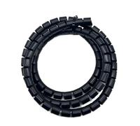 GRASAKY Tubo Flexible for gestión de Cables en Espiral de 1 Metro, organización eficiente de Cables y Almacenamiento. Funda Protectora(Negro,ID 12mm)