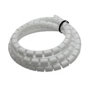 GRASAKY Tubo Flexible for gestión de Cables en Espiral de 1 Metro, organización eficiente de Cables y Almacenamiento. Funda Protectora(White,ID 22mm)