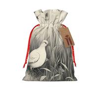 Grass And Dove Bolsas de regalo reutilizables de Navidad y festival, bolsas de embalaje de regalo, bolsas de tela elegantes hechas a mano