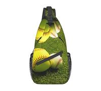 Grass Baseball Softball Library Bookshelf Crossbody Bag, Sling Chest Cross Body Bag para Hombres y Mujeres, Utilizado para el Ocio y los Viajes