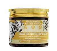 Grass-Fed Beef Tallow Balm for Face & Body - Whipped Tallow & Raw Honey Hidratante - Crema Deeply Nourishing Cream for Dry, Sensitive Skin - 100% natural, sin perfume, 2,03 oz