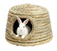 Grass House - de 9.8 x 9.8 x 5.9 pulgadas, tejido a mano, transpirable, para interiores, para pollo, hámster, gatos, animales pequeños, mascotas y hogar