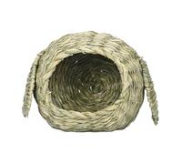 Grass House | Escondite de animales hecho a mano | Cabaña de paja tejida a mano, jaulas de animales pequeños, tapete de heno para cobayas, loros, conejos, hámster, chinchilla, ardilla