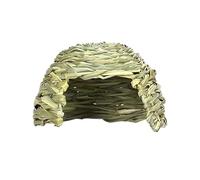 Grass House Rabbits - Camas plegables para cobayas, cama de heno, cabaña escondite de paja natural, refugio para animales pequeños, nido portátil tejido a mano para chinchillas, hámsters, jaula