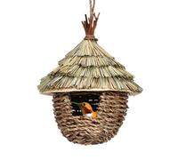 Grass Hummingbird Nest House - Handmade Bird Shelter Decor for Garden Use
