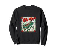 Grasshopper Cricket vitral amapola flor insecto arte Sudadera