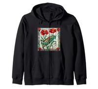 Grasshopper Cricket vitral amapola flor insecto arte Sudadera con Capucha