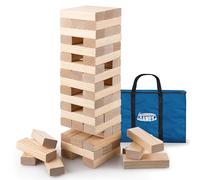 Grasshopper Games Giant Stack 'N' Fall, juego clásico grande de madera apilable, torre de caída para niños y adultos, 54 bloques de madera