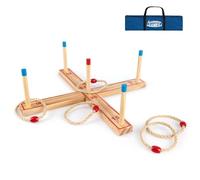 Grasshopper Games Juego de lanzamiento de anillos, juego de jardín de madera, juego interactivo al aire libre para niños y adultos