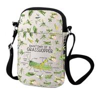 Grasshopper The Anatomy Of A Bug Animal Lovers - Bolso cruzado para estudio de naturaleza, regalo de entomología, Saltamontes, INCH