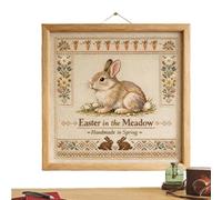 Grassland Easter Wall Decor, Bunny Themed Hanging Ornament, 30x25cm Spring Wall Art with Vibrant Colors, Sturdy MDF & Paper Craft Design, Holiday Decoration Cute Style, Indoor Accent for Kids Room