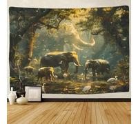 Grassland Elefantes Tapiz Para Pared Tapices Colgar De Pared Animales salvajeses Impresión 3D Wall Tapestry Decoración De Habitación Para Salon Habitación Dormitorio Sala Pareo Playa 180cmx230cm