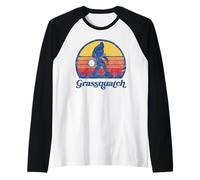 Grassquatch! Funny Bigfoot & Banjo Bluegrass Sasquatch Shirt Camiseta Manga Raglan