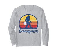 Grassquatch! Funny Bigfoot & Banjo Bluegrass Sasquatch Shirt Manga Larga