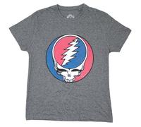 Grateful Dead Camiseta Steal Your Face Classic Logo oficial para hombre Brindle, Negro , M