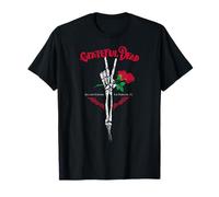 Grateful Dead Skeleton Hand Peace with Roses Vintage Band Camiseta